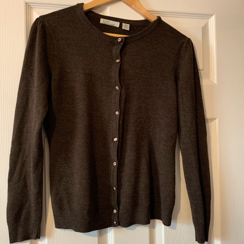 Luxe by Mercer Street Studio brown cardigan medium